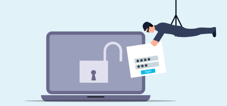 Free attack unsecured laptop vector
