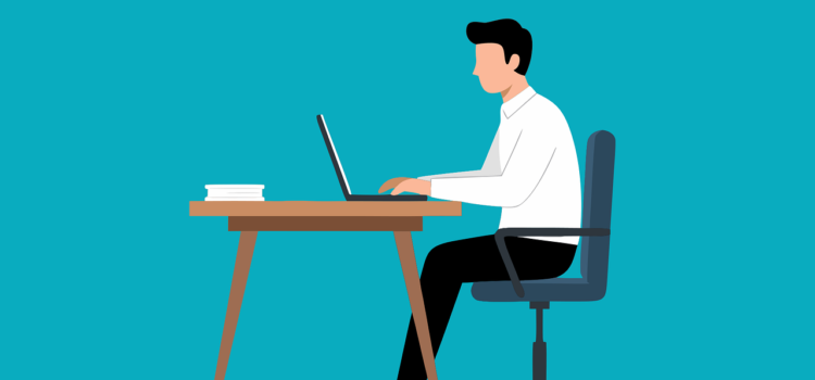 Free office worker computer vector