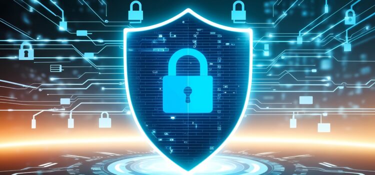 Free ai generated cybersecurity digital shield illustration